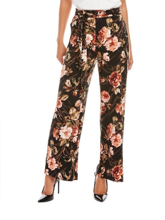 Joan Vass Pants - Joan Vass New York Floral Palazzo Pants